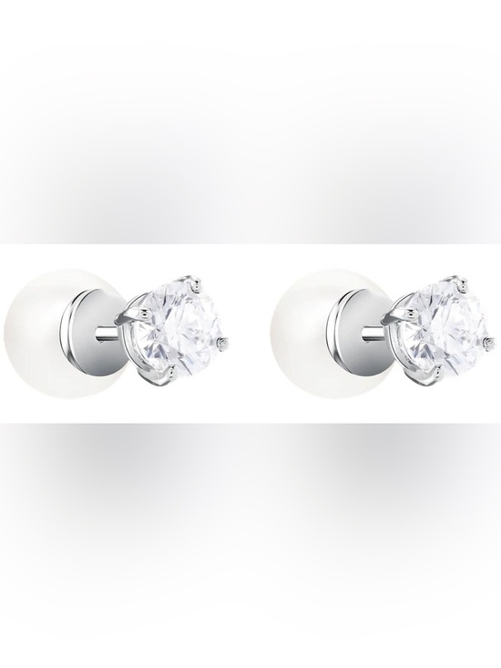 Swarovski Jewelry - Swarovski Attract Pearl Reversible Pierced Earrings Clear Crystal, Model 5183618